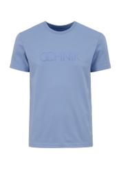 Men's blue T-shirt with logo TSHMT-0090-61(W23)-03