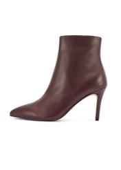 Burgundy leather high heel ankle boots BUTYD-1122-49(Z25), side view of the product on a white background.