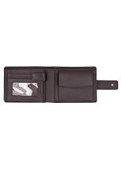 Brown men's leather wallet PORMS-0709-1H(Z26) - product view from above, on white background.
