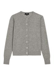 Women's woolen cardigan in gray KARDT-0065-9B(Z26)