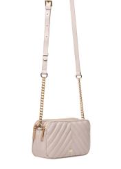 Small cream women's handbag TOREC-1051-12(Z25), product view with strap on white background.