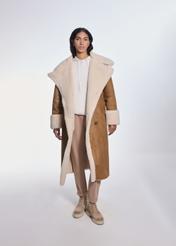 Long brown women's sheepskin coat KOZDP-0010-24(Z24)-02