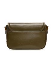 Small women's khaki handbag TOREC-1249-8D(Z26), product view from the back on a light background.