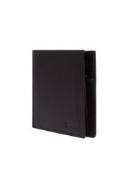 Small men's leather wallet in brown color PORMS-0708-1H(Z26), diagonal product view on white background.