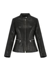 Women's waisted leather jacket KURDS-0400-1273(W23)-05