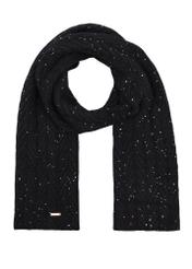 Black women's scarf with sequins SZADT-0220-99(Z26), front product view on white background.