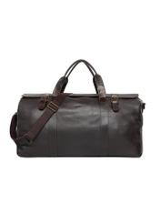 Brown leather travel bag TORMS-0520-1H(Z26), front product view on white background.