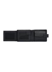 Black men's wallet made of genuine leather PORMS-0631A-99(Z25), product view inside on white background.