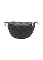 Black quilted women's handbag TOREC-1091-99(Z25), product view from the back on a white background.