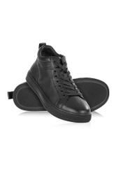 Black leather men's sneakers BUTYM-0466-99(Z24) pic. 5