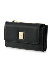 Large black women's wallet with logo POREC-0369-99(W24)-03