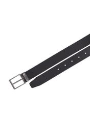 Men's black leather belt PASMS-0289-99(Z26), top view of the product on a white background.
