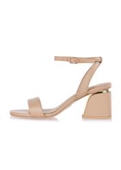 Beige leather sandals on a low post BUTYD-1077-81(W24)-07