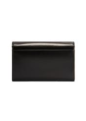 Black large leather women's wallet PORES-0974-99(Z25), product view from the back on a white background.