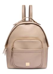 Beige women's backpack TOREC-1253-1B(Z26), front product view on white background.