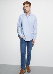 Blue slim men's shirt KOSMT-0302-61(Z24)-02