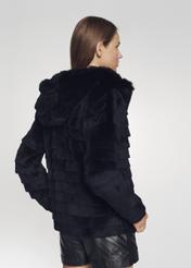 Women's short fur coat with hood FUTDF-0053-5500(Z21)-06