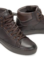 Brown leather men's sports shoes BUTYM-0520-89(Z25)