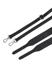 Black leather women's handbag TORES-1377-99(Z26), view of the product strap on a white background.