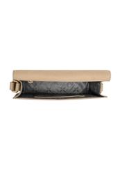 Beige elegant leather women's handbag TORES-1356-1B(Z26), product view from the inside on a white background.