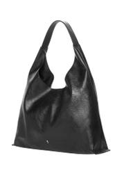 Black women's shopper shoulder bag TOREC-1385-99(Z26). Side view, diagonal, on a white background.
