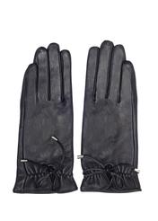 Women's leather gloves with binding REKDS-0021-99(Z24)