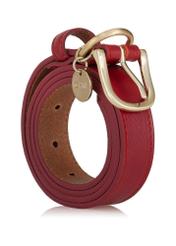 Women's red leather belt PASDS-0275-42(Z23)-02