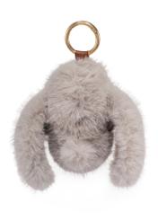 Fluffy rabbit-shaped keychain BRELOK-213-1B(Z26) - product view from the back, on a white background.