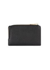 Women's leather wallet in black color PORES-0977R-9I(W26), product view from the back on a white background.