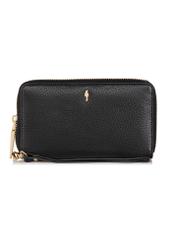 Black leather women's belt wallet PORES-0897-99(W24)-01