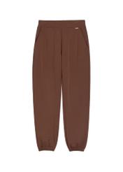 Brown women's trousers SPODT-0117-1H(Z26), front product view on white background.