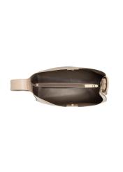 Large women's shoulder bag in cool beige color TOREC-1337-1K(Z26) - product view from above, on a white background.
