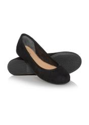 Women's black velour ballerinas BUTYD-0713A-99(W23)-04