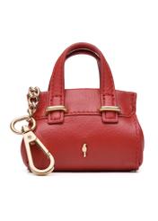 Red leather bag-shaped keychain BRELOK-0214-42(Z25), front product view on white background.