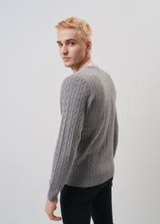 Men's cotton gray sweater SWEMT-0134-91(Z23)-02