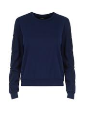 Navy blue women's sweatshirt with applique BLZDT-0077-69(Z22)-06