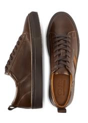 Dark brown men's leather shoes BUTYM-0430A-1I(W26), top view of the product on a white background.