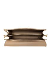 Beige women's handbag with monogram TOREC-0536C-81(Z25), product view inside on white background.