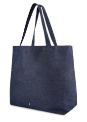 Denim shopper bag TOREN-0334-7H(W26), diagonal product view on white background.