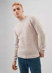 Men's beige sweater SWEMT-0140-81(Z23)-01