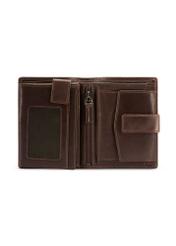 Medium brown men's wallet made of genuine leather PORMS-0670-1H(Z26), product view from the inside on a white background.