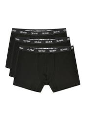Three-pack of black men's boxer shorts ZESMB-0001A-99(KS), front product view on white background.