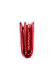 Red women's croco wallet POREC-0353A-42(Z25) - side view of the product on a white background.