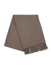 Beige women's scarf with wool SZADT-0233-1K(Z26) - close-up of detail, on white background.