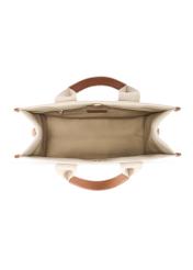 Beige women's tote bag TOREN-0288A-1E(W26), product view inside on white background.