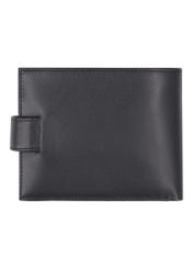 Black men's leather wallet PORMS-0717-99(Z26) - product view from the back, on a white background.