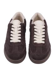 Dark brown suede sports shoes BUTYD-1317-1 I(Z26), front product view on white background.