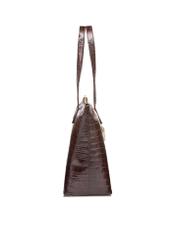 Women's brown leather shopper bag TORES-0939D-89(W25)-03