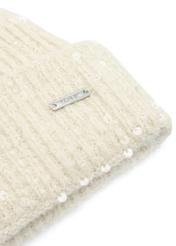 Cream women's hat with sequins CZADT-0203-16(Z25), close-up of the product detail on a white background.