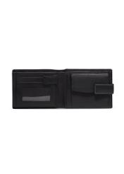 Black men's leather wallet PORMS-0700-99(Z26), product view inside on a light background.